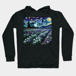 Enchanted Flower Garden Night: Pansy Starry Floral Hoodie